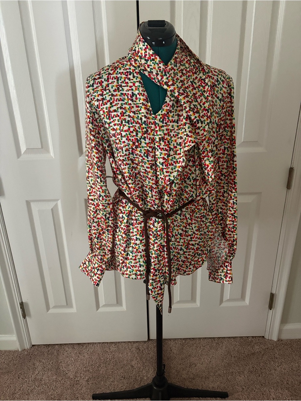 Carolina Herrera Silk Vibrant Colored Blouse